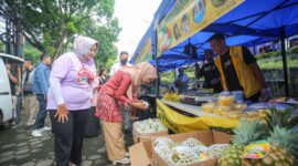 Ketua TP PKK Kota Bandung Yunimar Mulyana hadiri Pangan Murah.