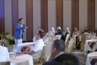 Gubernur Jawa Barat Ridwan Kamil dalam acara High Level Meeting Tim Pengendali Inflasi Daerah (TIPD) - Bank Indonesia di Mason Pine Hotel, Kota Baru Parahyangan, Kabupaten Bandung Barat, Kamis (16/3/2023).